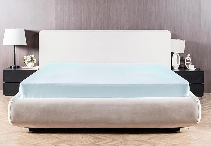KONDITO Luxury Grounding Sheets King, 90% Organic Cotton+ 10% Pure Silver Fiber,Grounded Bed Sheet Kit, Deep Pocket Grounded Bed Sheet, Relieves Pain - Used for Healthy Sleep Therapy - Seafoam Silver