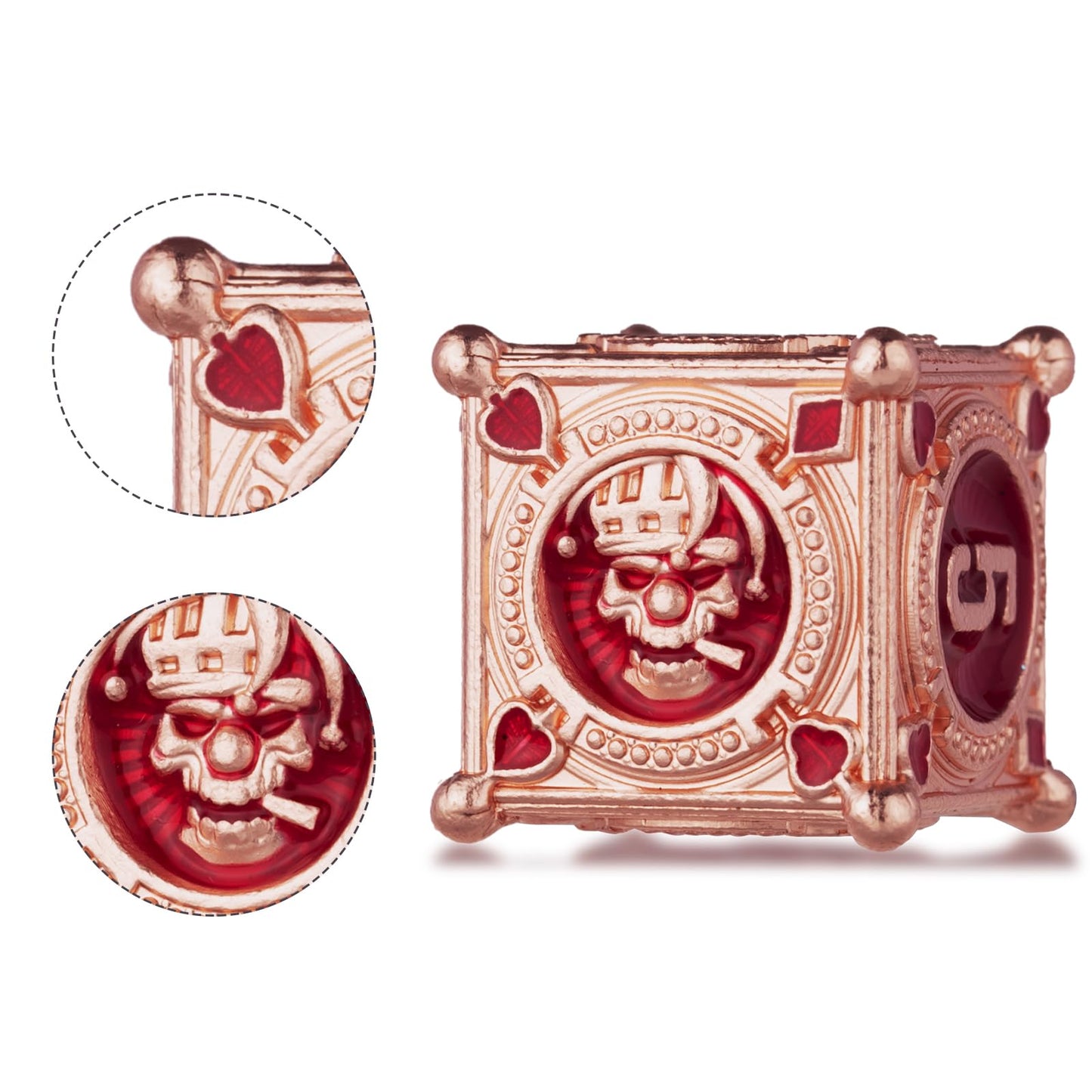 Surpass Metal dice Set red DND dice Set RPG dice Rose Gold Polyhedral Metal dice for Dungeons & Dragons Games Poker Theme Design (Rose red)