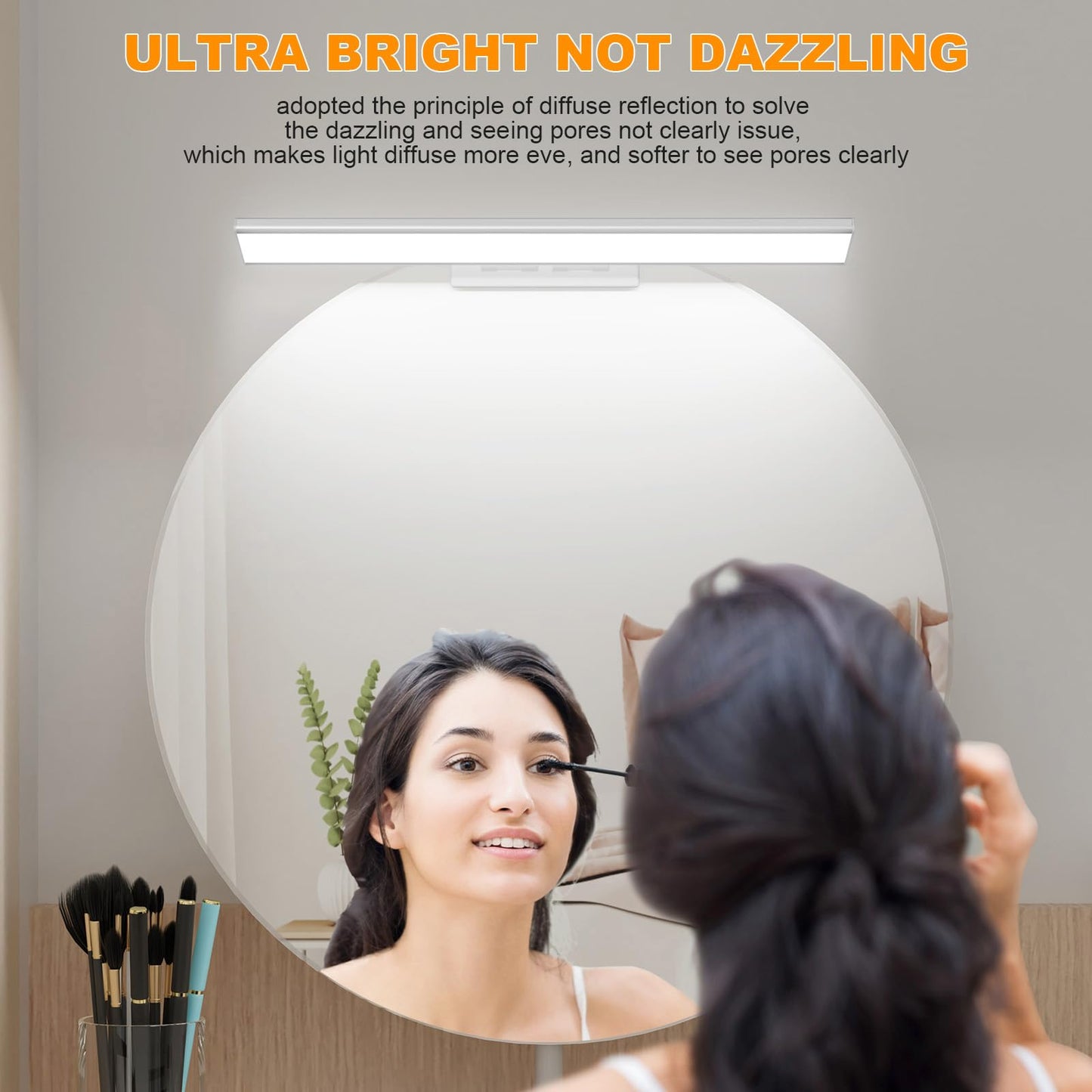 MY BEAUTY LIGHT Bright Dimmable Led Vanity Light Bar for Mirror, 2600K-6800K Adjustable Color Temperature Bathroom Vanity Light Fixtures, 0°-135° Angle Adjustable LED Makeup Mirror Lights