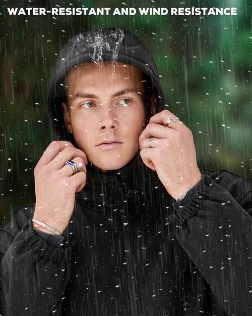 Svanur Heated Jackets for Men with 7.4V Battery Pack Included,Men’s Heated Jacket,Soft Shell Electric Heating Coat,Detachable Hood,3 Heating Levels for Winter outdoor (Large, Black)
