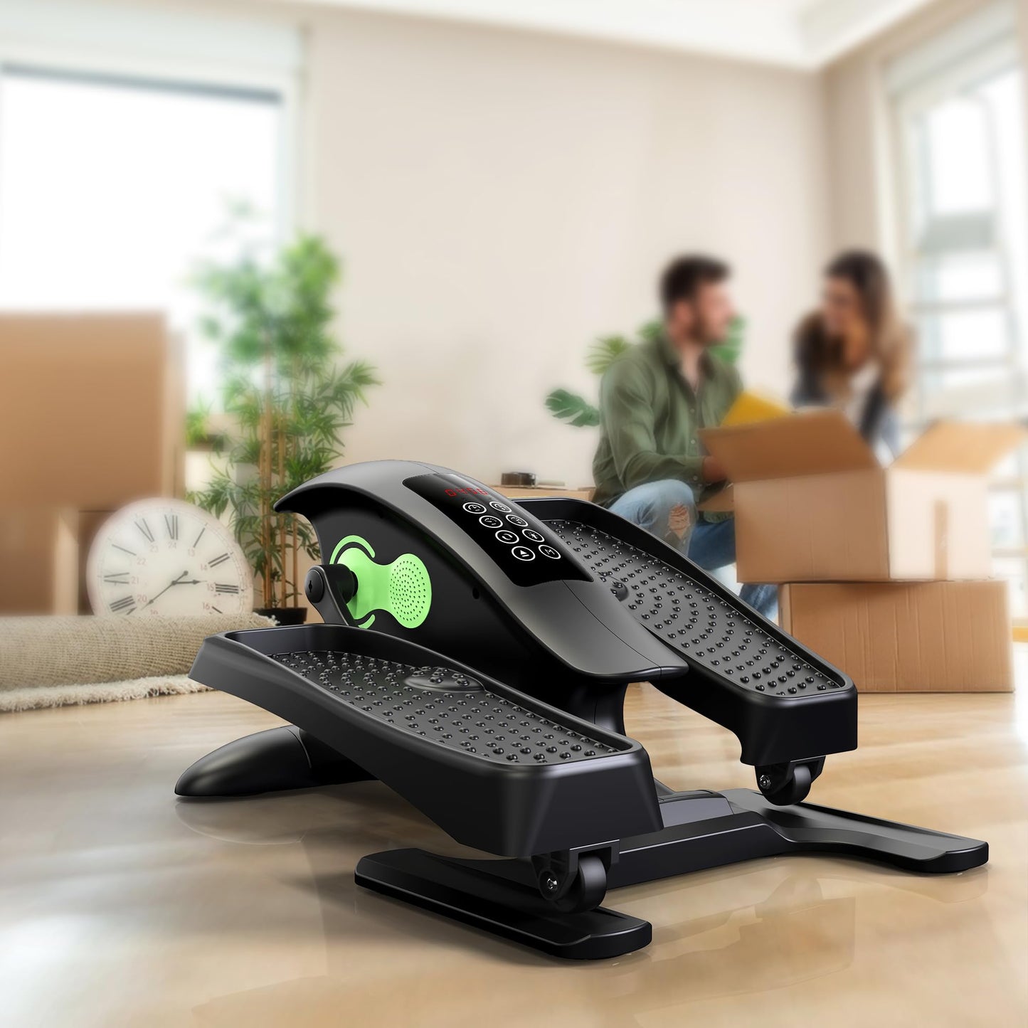 UPREIGN Under Desk Elliptical, Portable Seated Elliptical Exercise Machine, with Touch Screen Control Panel and Remote Control for Home or Office Use. Bluetooth Connectivity Enabled.