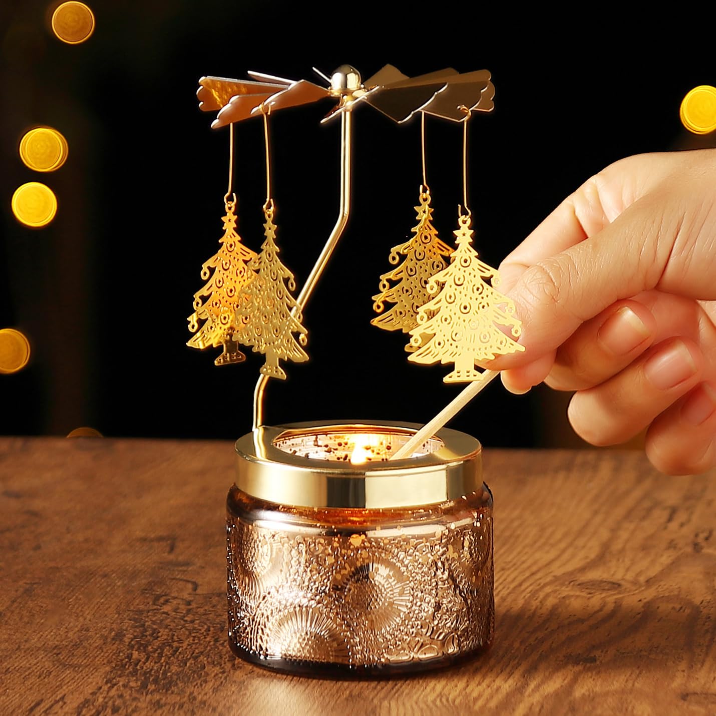 Christmas Gifts for Women, Candle Gifts for Mom Daughter Sister Wife, Unique Gift for Friend Women Rotatable Scented Candles Gift for Anniversary (Christmas Tree)