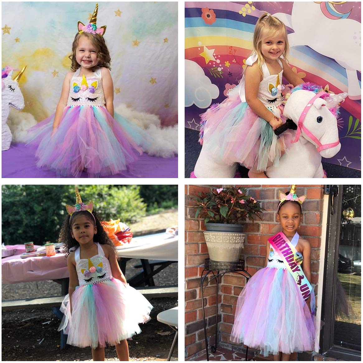 Tutu Dreams Unicorn Tutu for Girls Pink Easter Dress Unicorn Headband Birthday Gifts for Girls Holiday (Sequin Unicorn, 3-4T)