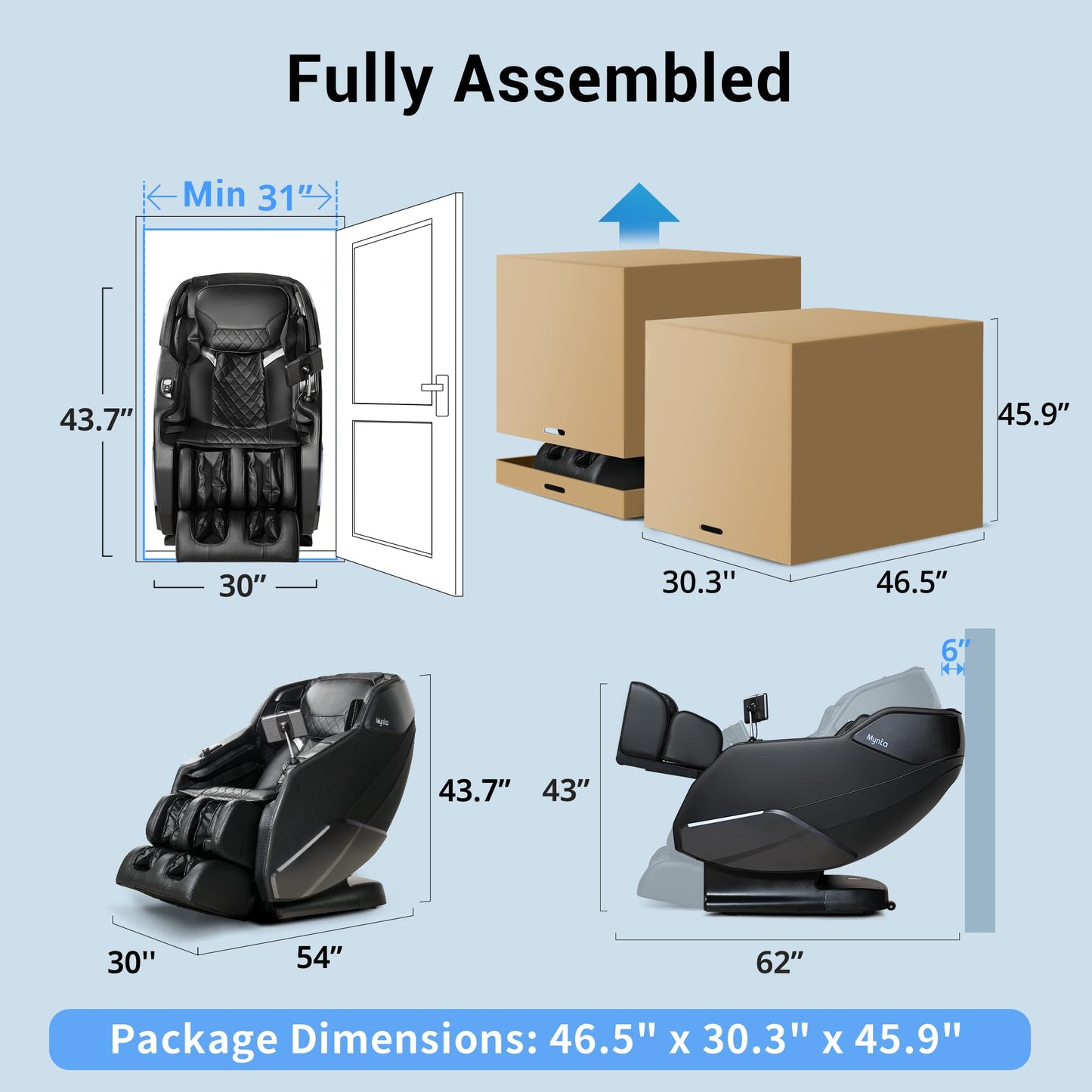 MYNTA Massage Chair Full Body with Heat, Zero Gravity SL-Track Shiatsu 3D Massage Chairs with 12 Modes,12 Massage Techniques, Waist Hip Heating, Calf Foot Massage, HD Bluetooth Speaker & White Noise