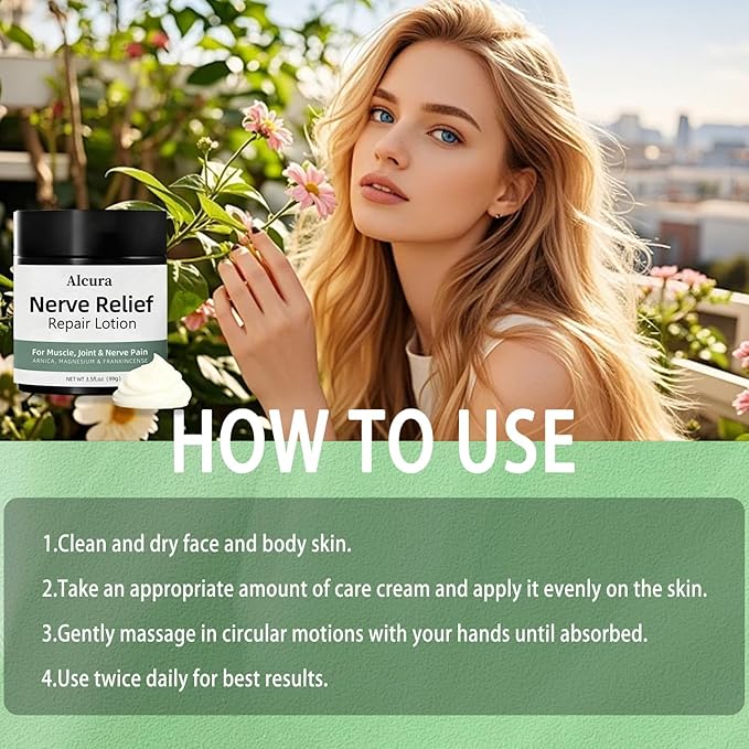Nerve Cream, Nerve Cream with Calendula, Magnesium, Daily Nourishment for Health, suitable for use on body parts - 3.5FLOZ