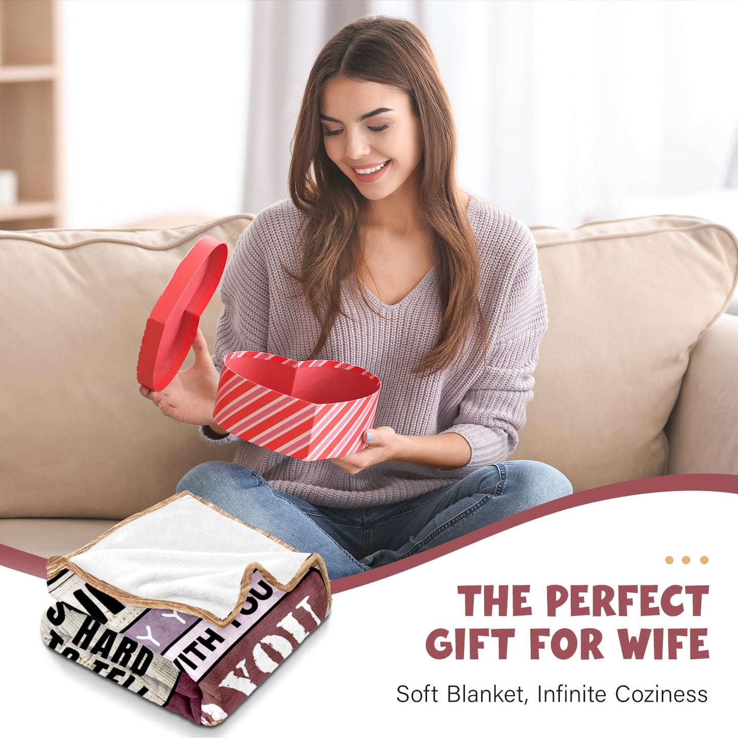 Wife Birthday Gifts Ideas - Wedding Anniversary Romantic Presents for Women Her - Mothers Day Christmas Valentines Day Gifts for Wife Her - Wifey Presents from Husband - To My Love Blanket 50"x60"