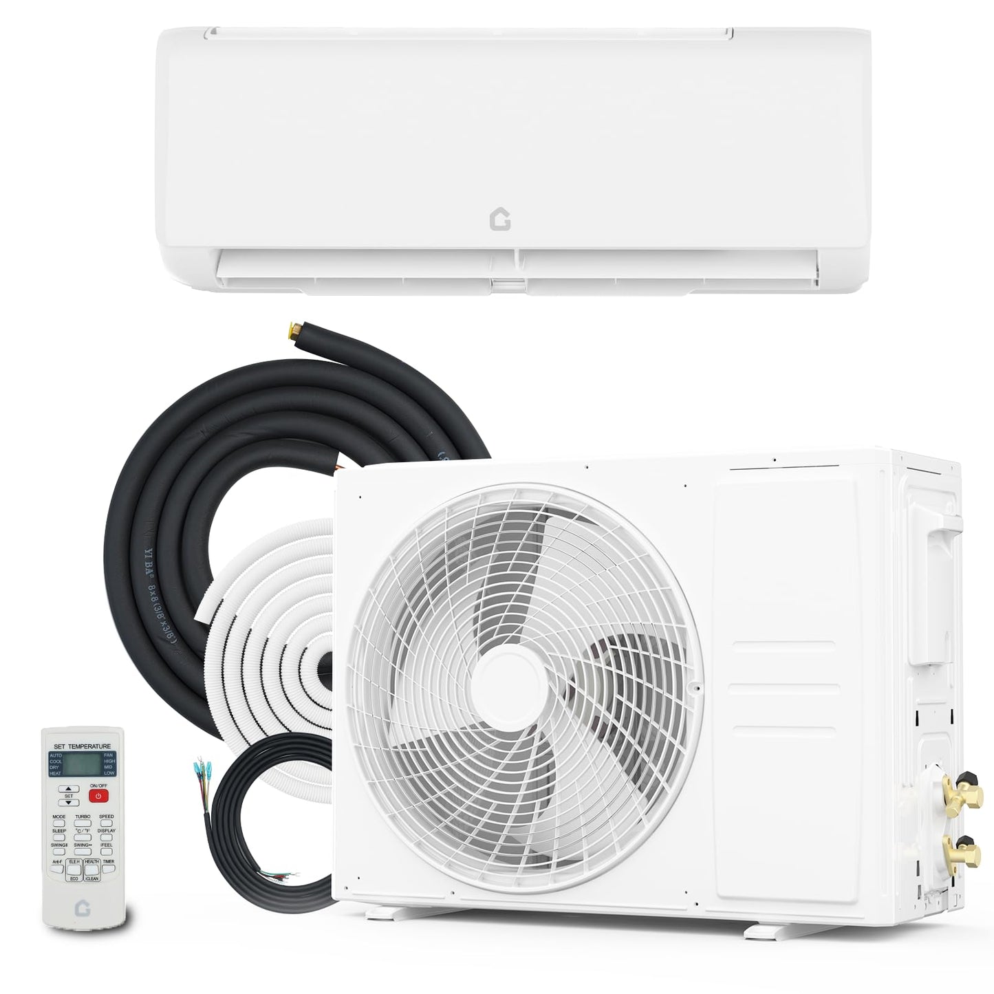 GarveeTech 18000 BTU Mini Split Air Conditioner,21 SEER2 Ductless Inverter AC w/ 230V, Cool Up to 1250 Sq. Ft with Heat Pump Sys