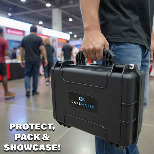 CASEMATIX Graded Card Case Pro Edition Compatible with 120+ BGS PSA Graded Sports Trading Cards, Waterproof Graded Slab Trading Card Box with Precision Cut Graded Card Storage Box Foam Dividers
