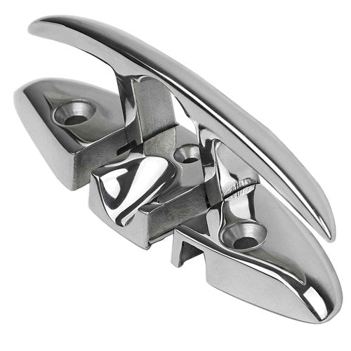 MEMUME Folding Boat Cleats 5" 6" 316 Stainless Steel Flip up Dock Cleats Marine Grade Rope Cleat for Deck, Yacht with Fasteners (6" 4 Pack)