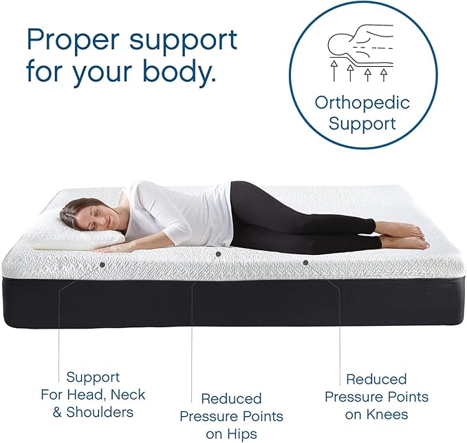 Cool Gel 12 Inch Full Size Mattress Memory Foam Medium Firm, Gel Memory Foam Mattress Full Matress Cooling, Made in the USA, 12" Depth with Pressure Relief, CertiPUR-US Certified No Fiberglass, Bed