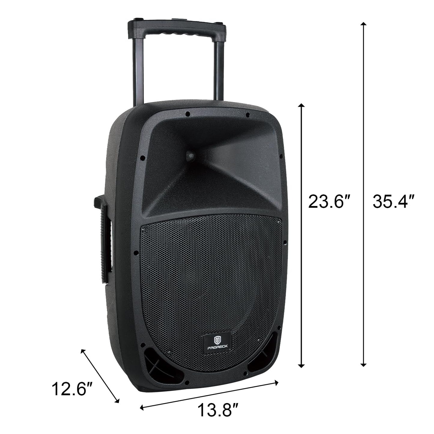 Proreck Freedom 12 Portable Wireless 12-Inch 500 Watt Powered Dj/Pa Speaker Rechargeable Karaoke System With Bluetooth/Usb Drive