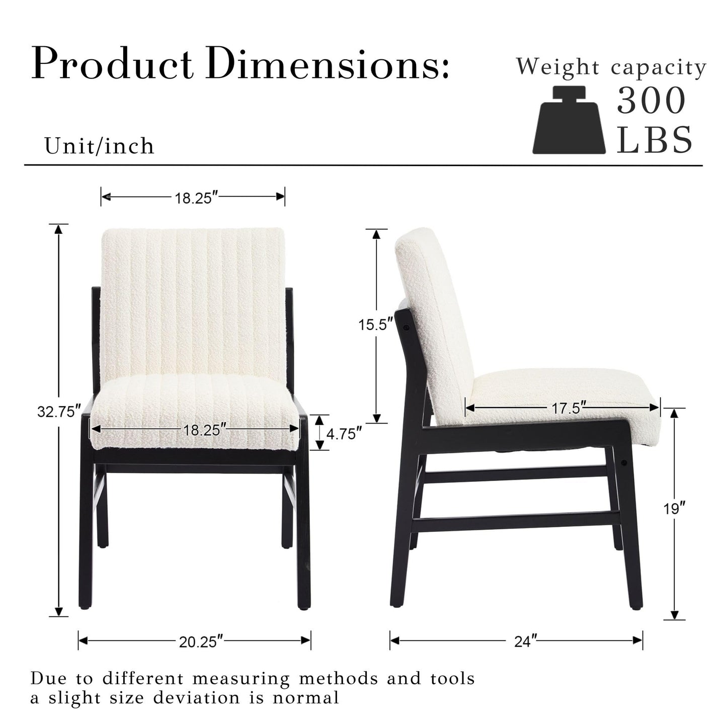 BESTANO Modern Upholstered Dining Chairs Set of 4, Kitchen Dining Room Chairs with Back Armless Accent Side Chairs for Living Room Bedroom Restaurant, Black Wood Leg/White Sherpa Boucle