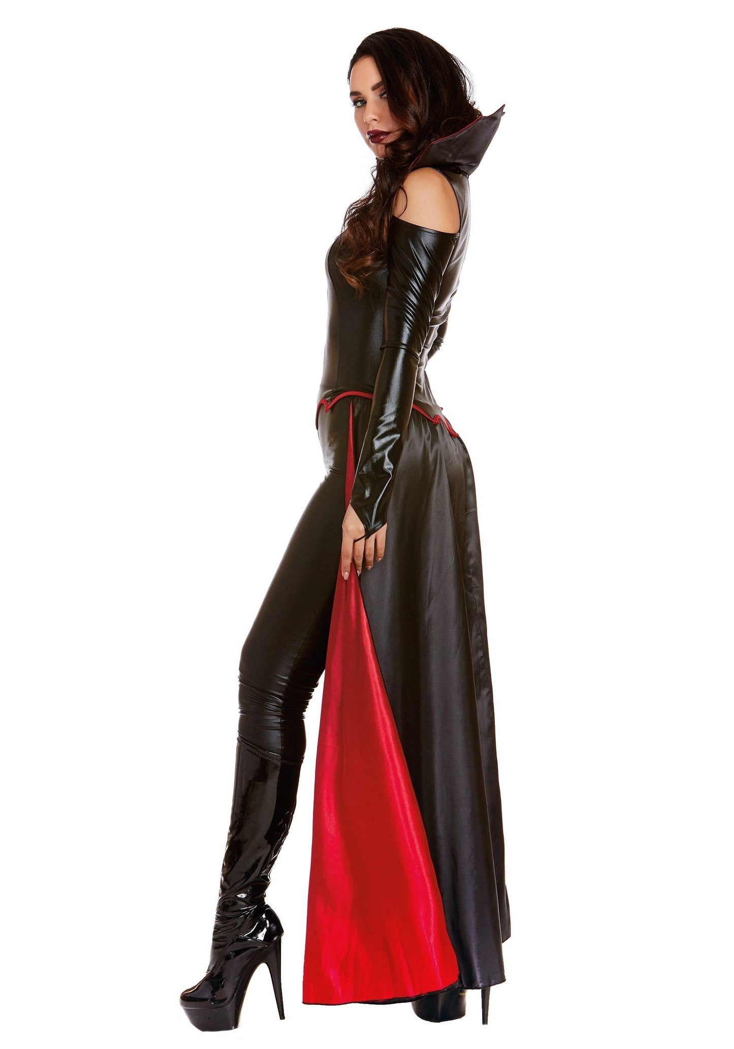 Dreamgirl Women's Vampire Costume Modern Gothic Female Vampire, Princess of Darkness Halloween, Black/Red, Small