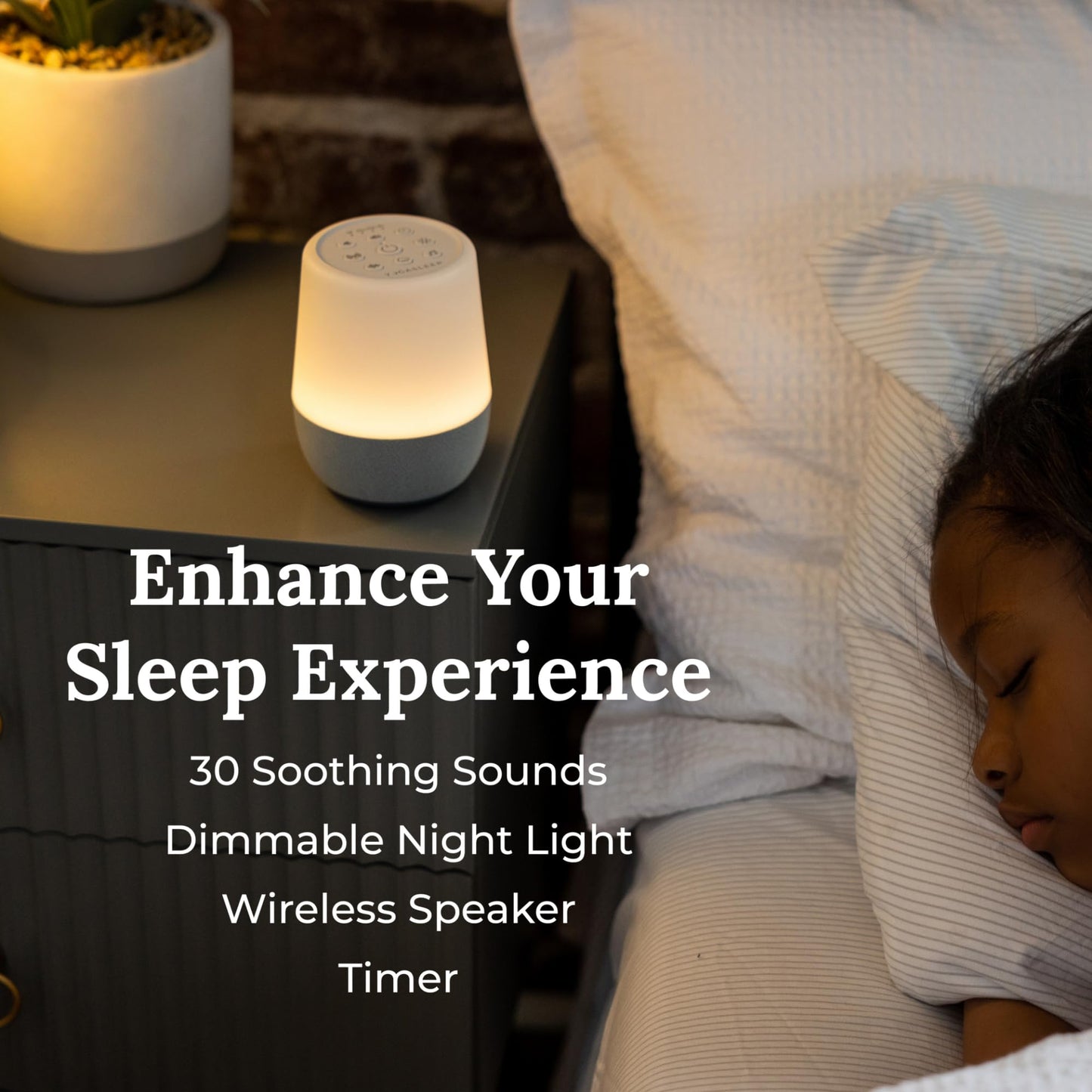 Yogasleep Duet White Noise Sound Machine & Night Light, 30 Natural Sounds,Bluetooth-Wireless Speaker for Travel,Office Privacy,Concentration,Sleep Aid for Adults & Baby, Registry & Nursery Gift,White