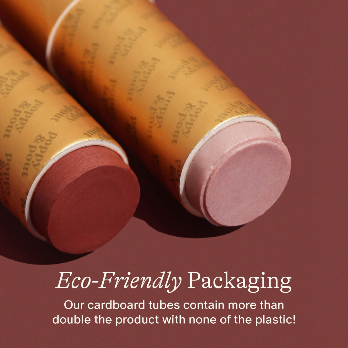 Poppy & Pout All Natural Lip Tints, Sustainable Cardboard Tubes, Hand-filled, Beeswax, Vitamin E, Coconut Oil, Cruelty Free (Lov