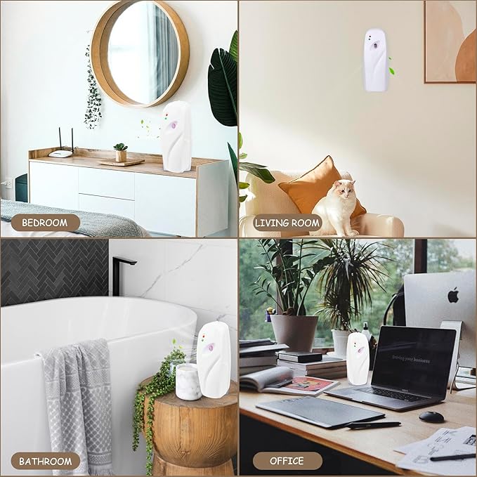 Automatic Air Freshener Spray Dispenser 2-Pack,Wall Mounted/Free Standing Automatic Air Fresheners for Home and Commercial Use,Automatic Spray Dispenser Adjustable Scent Release Setting