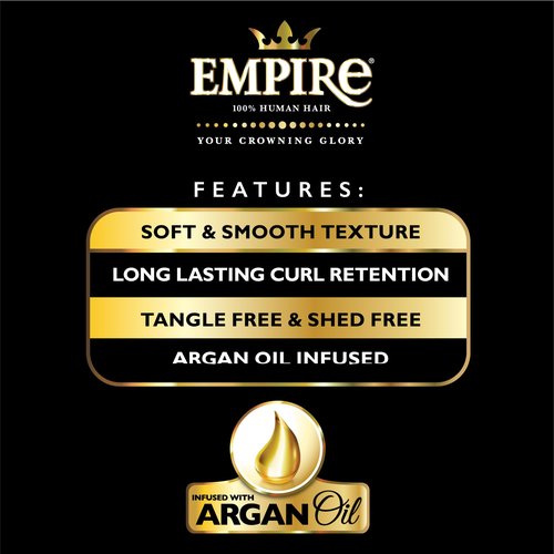 Sensationnel Empire multi weave hair - wet and wavy tropical curl human hair 3 bundle layered lengths (14 16 18 inch, 1B OFFBLACK)