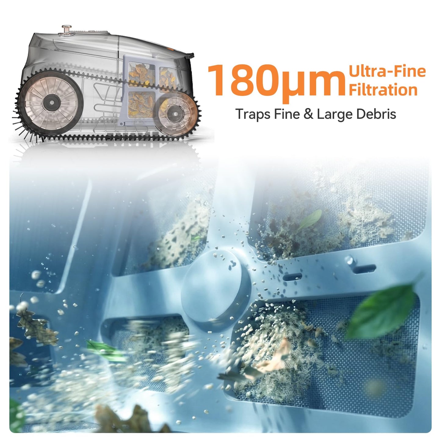 CoasTeering Ultra Nebula Cordless Robotic Pool Cleaner, with 5580 GPH Powerful Suction, 180-Min Runtime, Wall & Waterline Cleaning, Smart Navigation, for Pools up to 3229 Sq.Ft
