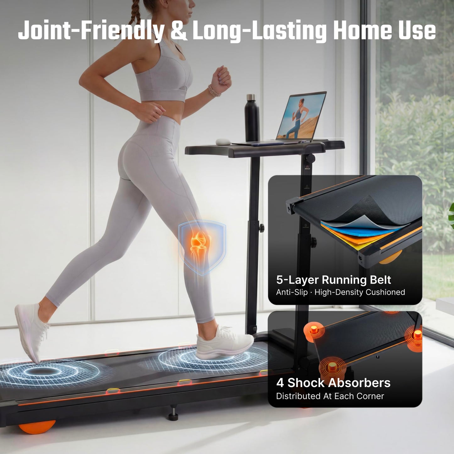 Foldable Walking Pad Treadmill with 12% Incline for Home Small, 3.5HP Under Desk Quiet Treadmill with Handle Bar, Compact Running Machine for 350 Lbs Capacity