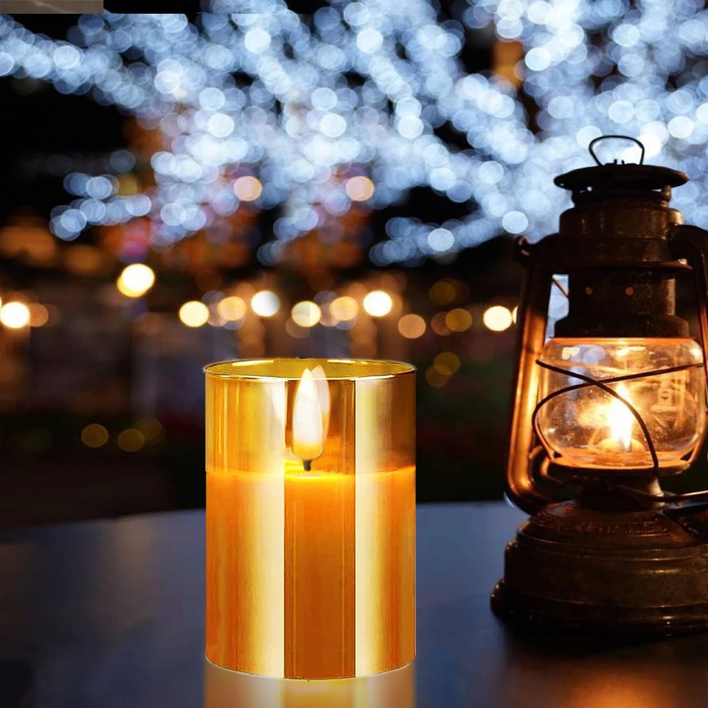 Sudifor Amber Flameless Candles, 5 Pack Battery Operated Candles with Flickering Flame, Large Pillar Candles with 2 Remote and Timer for Party/Hotel/Wedding/Birthday Decoration