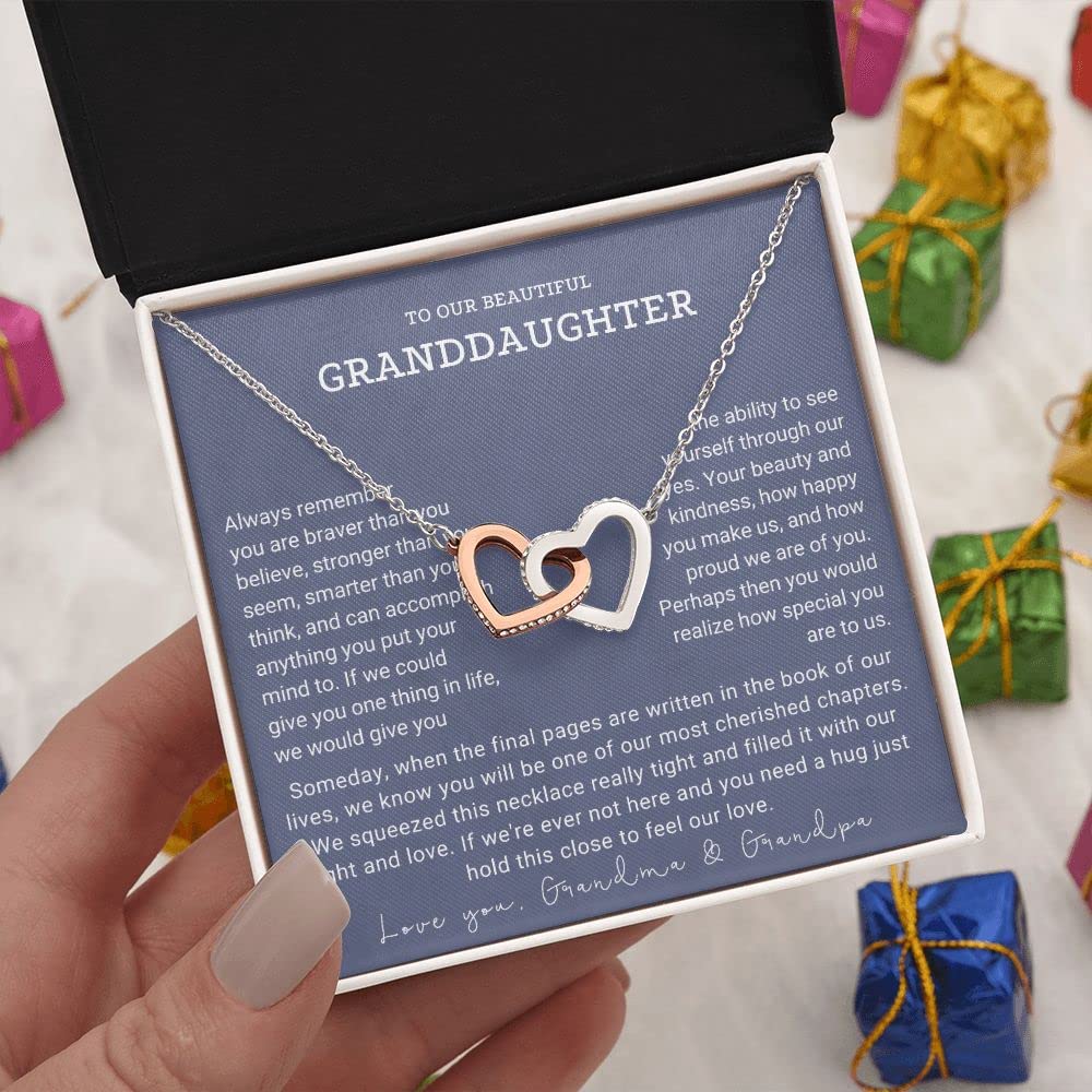 GLAVICY To Our Granddaughter Necklace, Granddaughter Necklace From Grandparents, Granddaughter Gifts From Grandma And Grandpa, Graduation Gift, Surprise Christmas, Happy Birthday Message Card #6