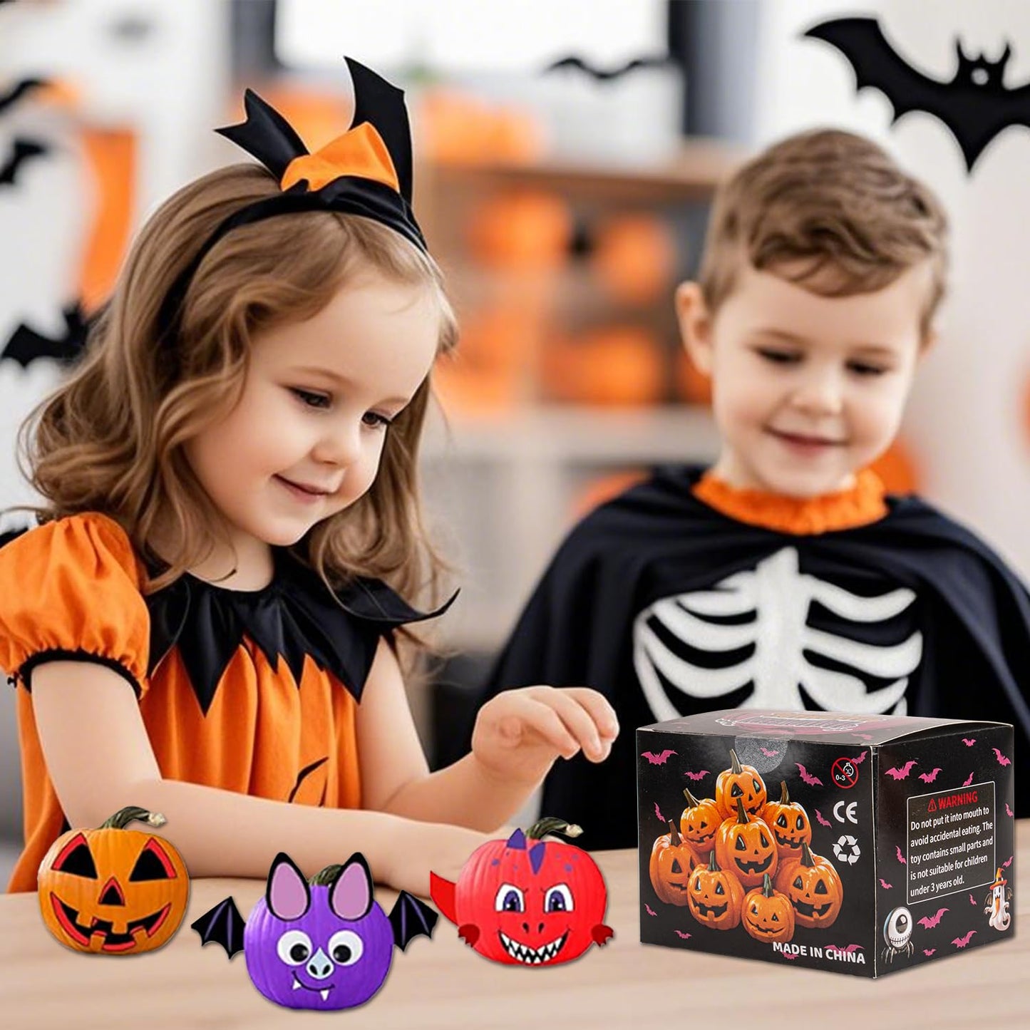 Air Dry Clay Kits for Kids-Modeling Clay DIY Kit,12 Pack Halloween Pumpkin Crafts Set, Trick or Treat Halloween Day Party Decoration Gift