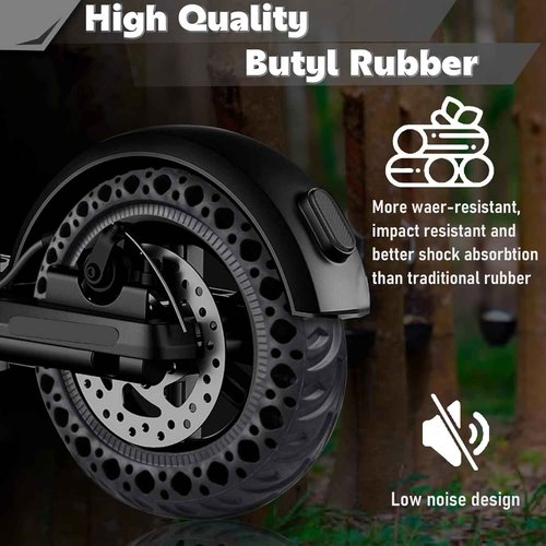 Felixstory 60/70-6.5 Scooter Tire Solid: 10x2.5 Tubeless Tires Replacement for Segway Ninebot MAX G2 G30 G30LP Gotrax G5 G6 Yume Electric Scooter,10 Inch 10x2.50-6.5 Front Rear Honeycomb Wheels 2 Pcs