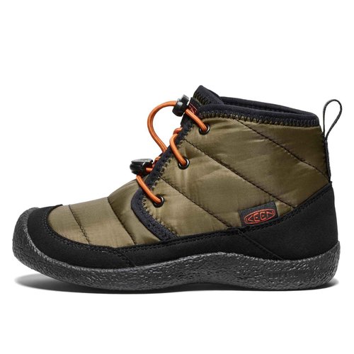 KEEN Unisex-Child Howser 2 Quilted Mid Height Waterproof Comfy Durable Chukka Boots, Dark Olive/Gold Flame, 6