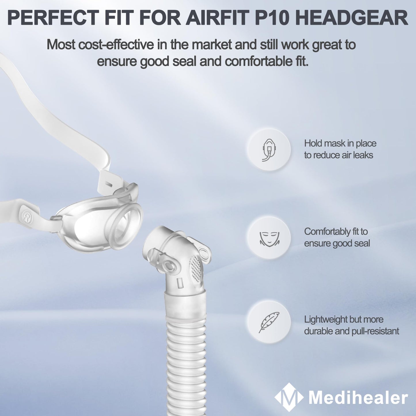 Replacement Frame Assembly for AirFit P10,Quick-Release Design Frame and Short Tube Assembly,Great Value CPAP Supplies by Medihealer(No Cushion)