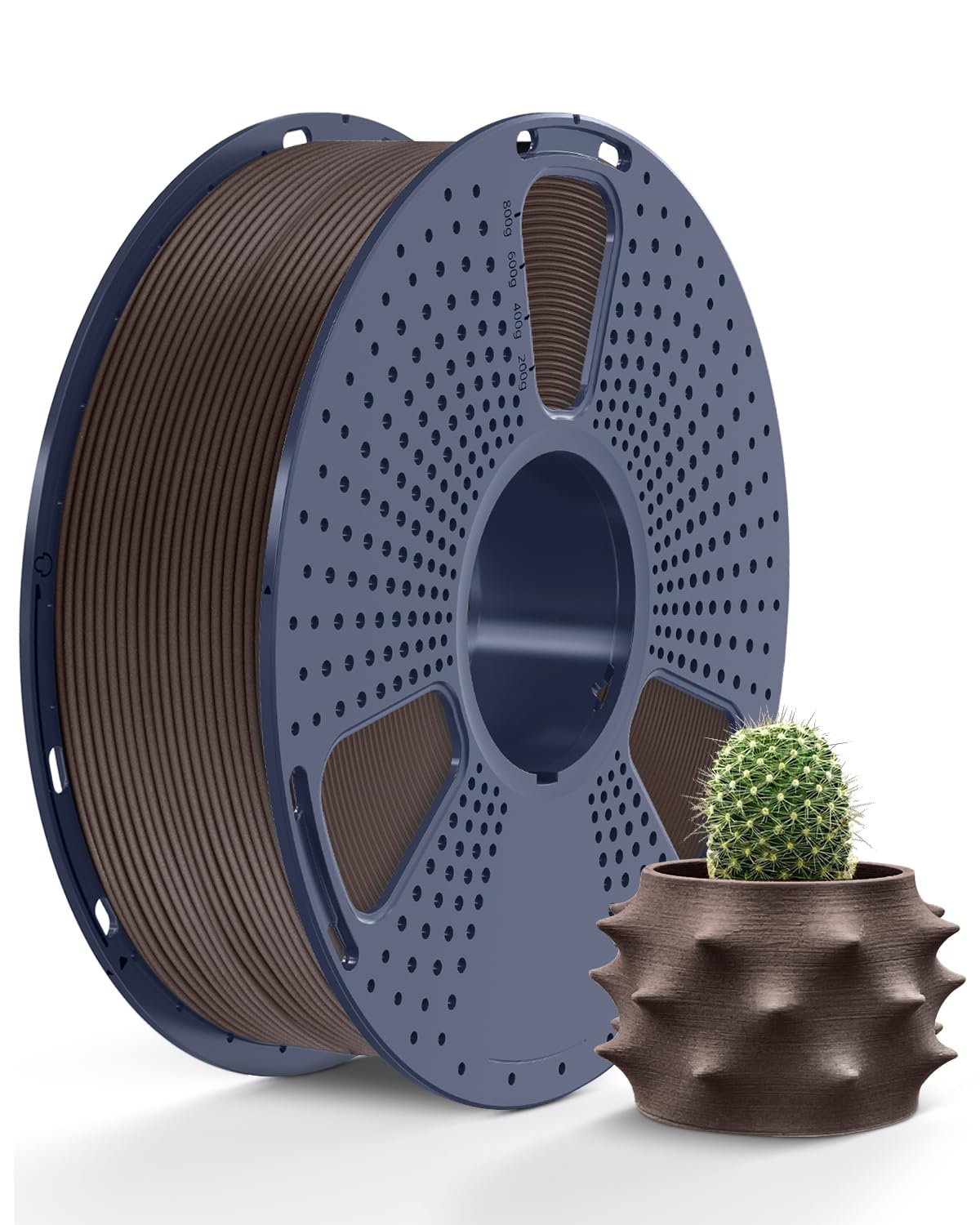 SUNLU Real Wood Fiber PLA Filament, Neatly Wound 1.75mm Dimensional Accuracy +/- 0.03mm, Fit Most FDM 3D Printers, 1kg Spool (2.