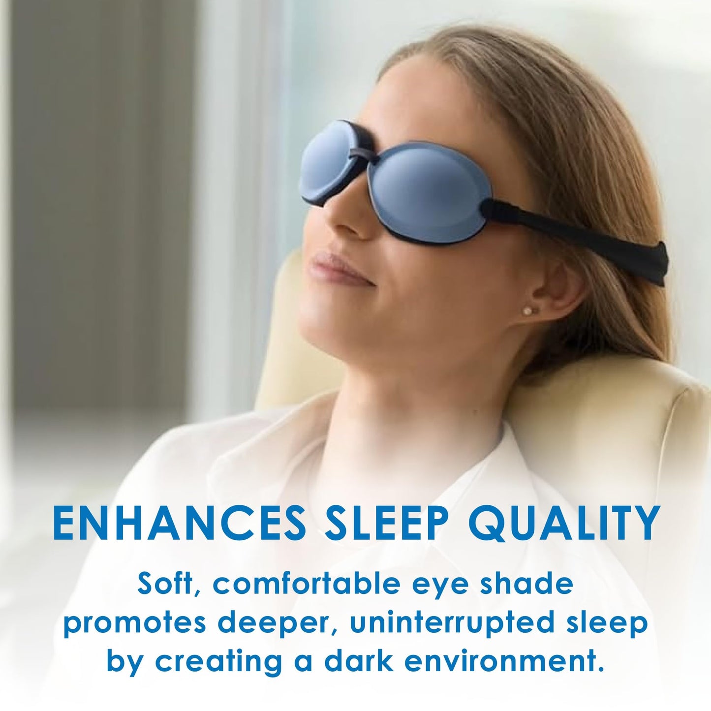 Eye Eco Tranquileyes Mini Sleep Eye Mask – Dark Eye Mask for Dry, Irritated Eyes - Soft Comfort Eye Shade - Adjustable Straps Creates Darkness – Travel, Nap, Sleep – Blue, Not One-Size-Fits-All