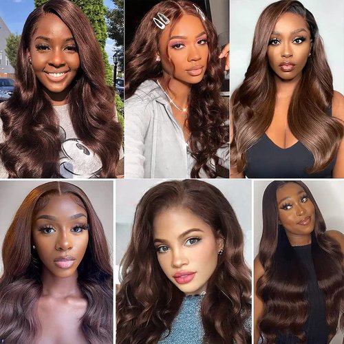 22 24 26 Inch Raivide Color 4 Bundle Chocolate Brown Body Wave Human Hair Bundles Brazilian Dark Brown Bundles Human Hair Color 4 Body Wave Bundle
