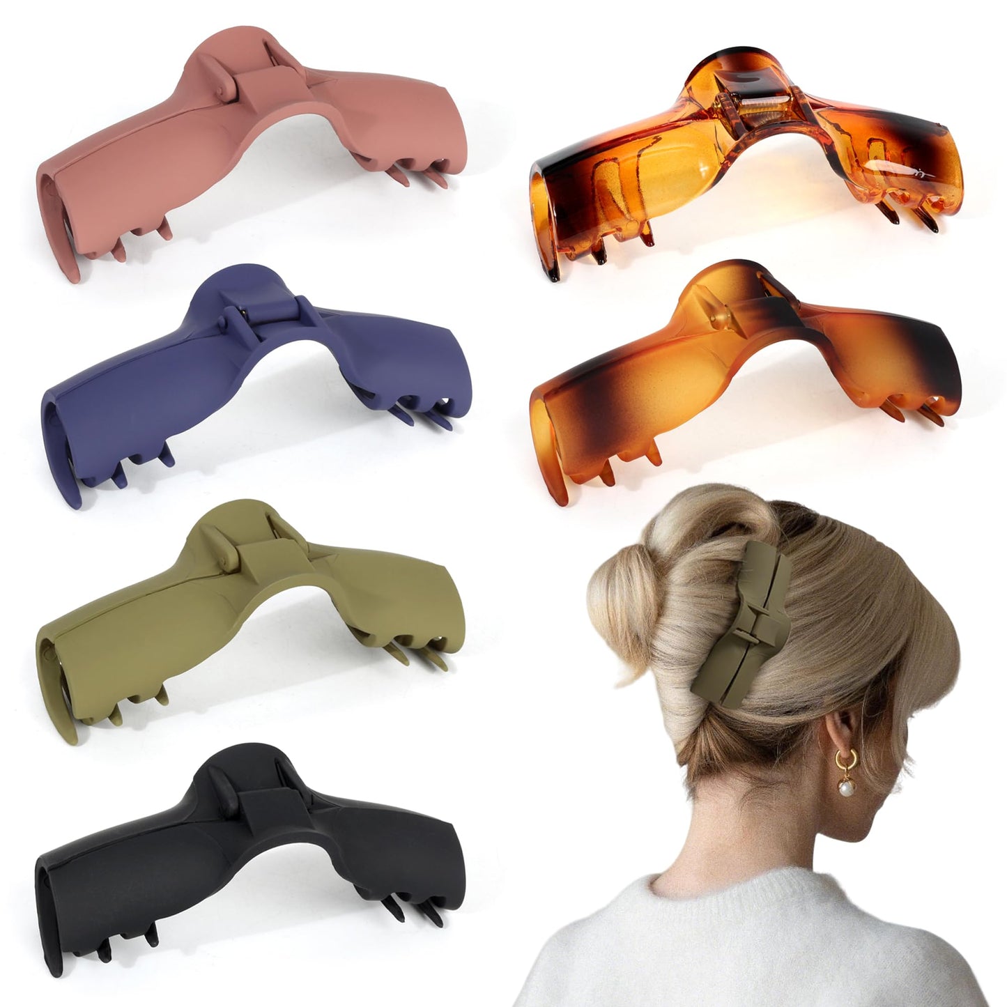 Hold Everything Hair Claw Clips for Thick & Thin Hair Strong Hold Big Banana Side Clip Hair Claw Barrettes for Women and Girl 's
