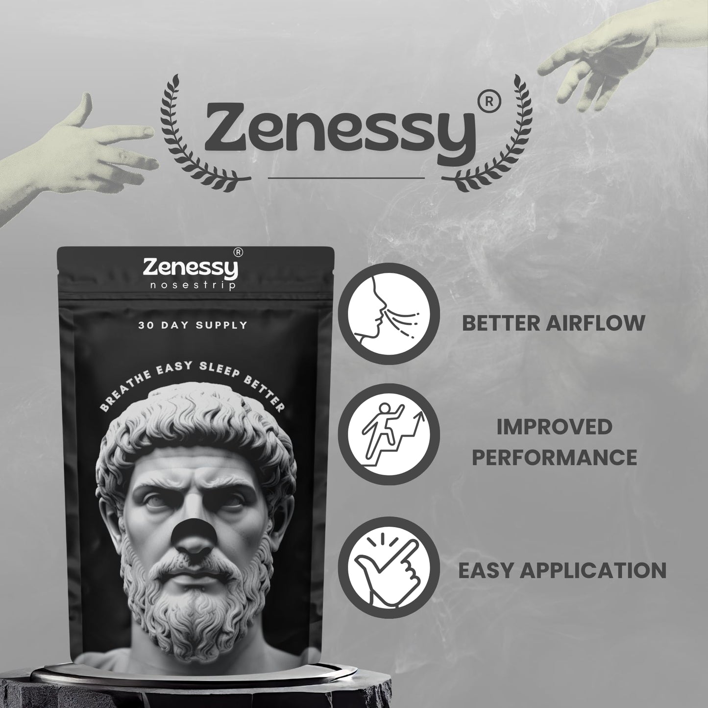 ZENESSY Nasal Strips (30 Count) – Extra Strength Anti-Snoring & Nasal Congestion Relief – Breath Better, Sleep Deeper – Comfortable & Drug-Free Nose Strips for Men and Women