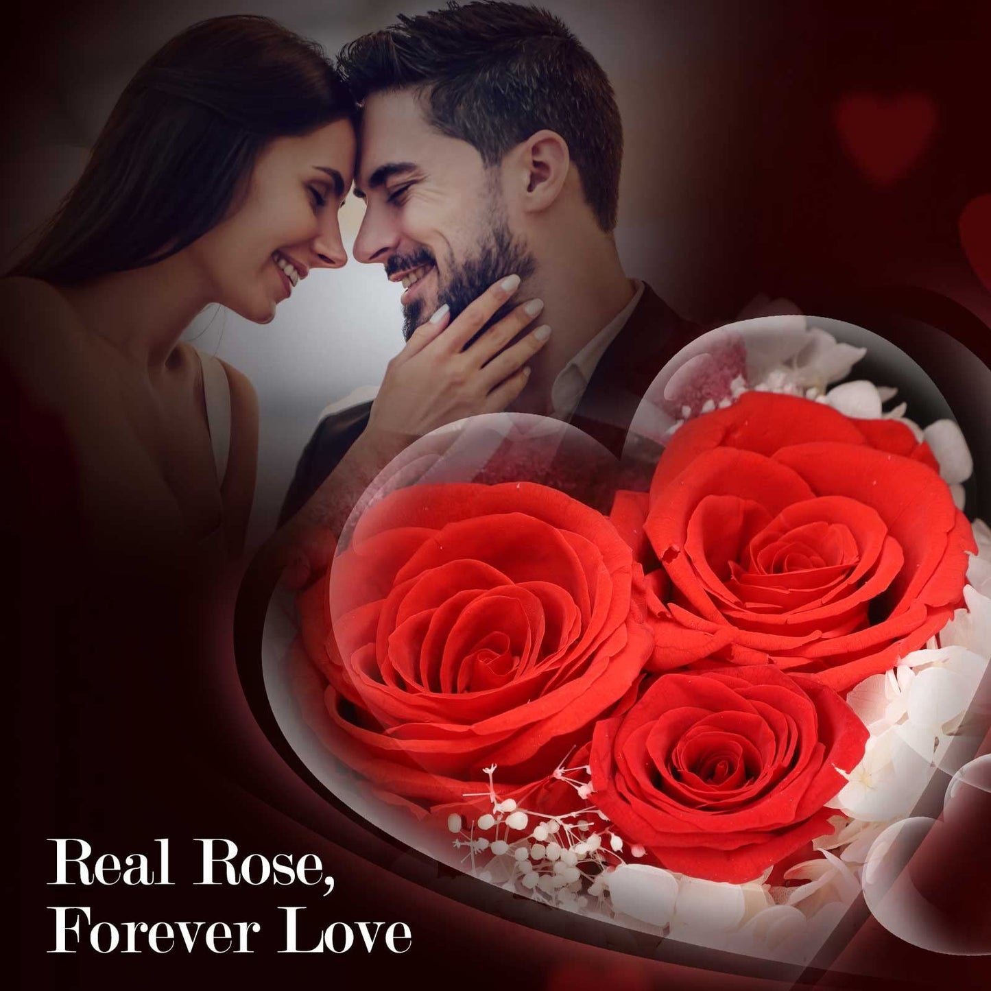 ADDWel Rose Gifts for Women - Preserved Real Roses Forever Red Flowers with I Love You in 100 Languages Necklace and Cute Moss Bear for Girlfriend Wife Mom Grandma on Birthdays, Anniversaries