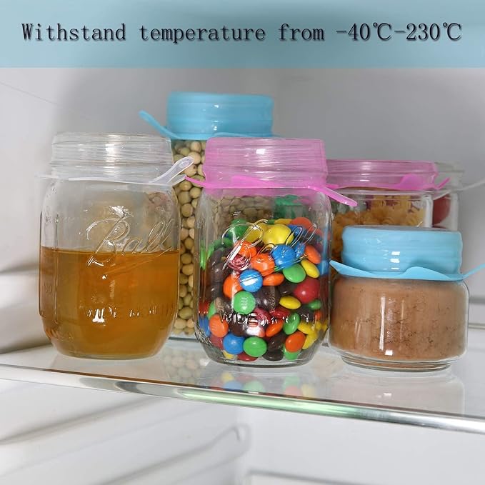 Extra Small Silicone Stretch Lids 2 Inch 5 pack Same Size Reusable Silicone Jar Cover to Fit 2 Inch to 2.4 Inch Cans Cups Bottles