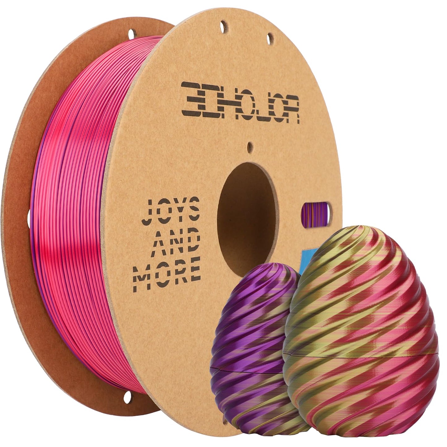3DHoJor Silk PLA Filament 1.75mm Red Gold Purple Triple Color PLA 3D Printer Filament 3 in 1 Coextrusion 1KG Spool(2.2lbs) 3D Pr