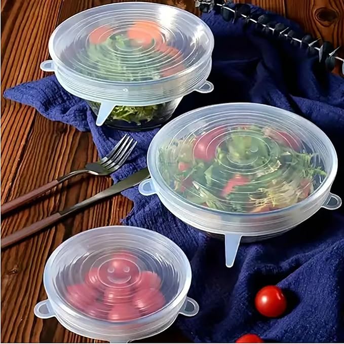Silicone Covers for Food Storage, 12 Pack Reusable Stretch Lids for Bowls and Containers, Airtight Leakproof Silicone Food Covers, Flexible Fresh-Keeping Wrap for Kitchen Fridge