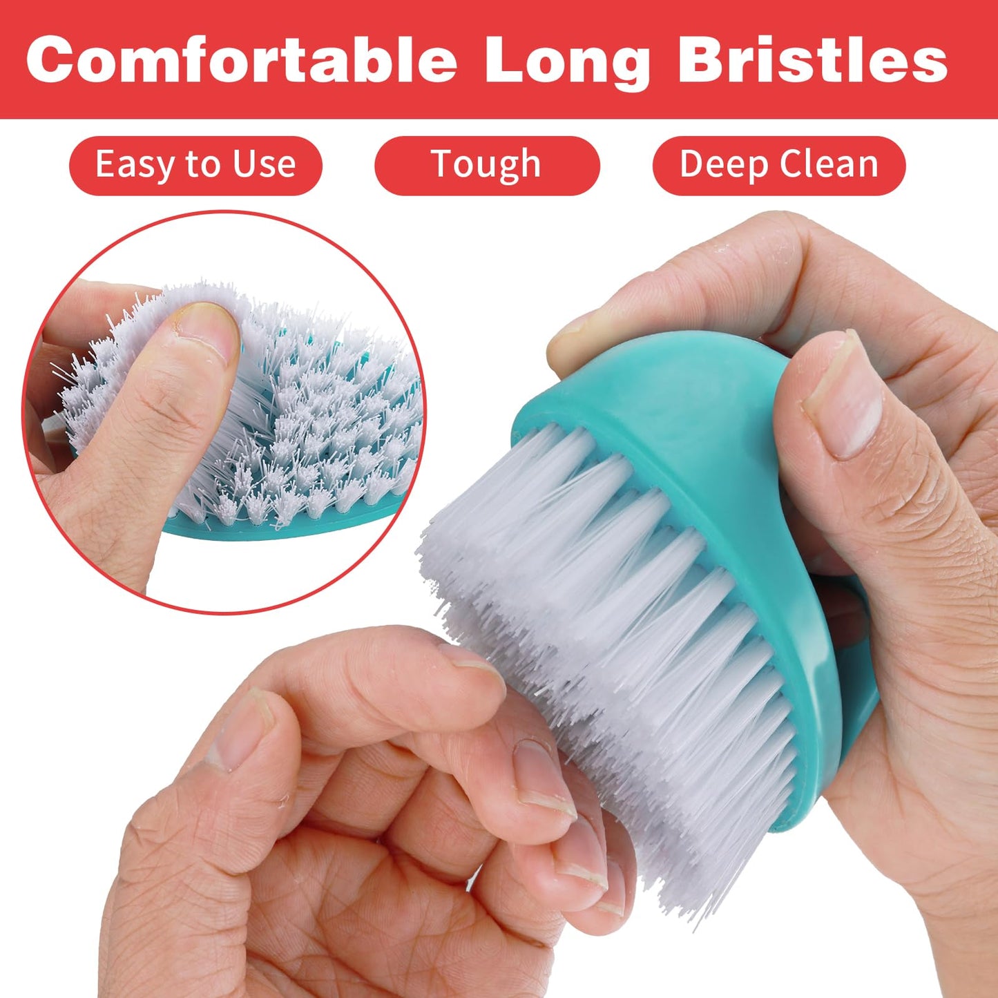 HJZHII 2 Pcs Hand and Nail Brush, Nail Clippers Heavy Duty Scrub Clean Brushes with Nylon Bristles for Cleaning Soft Stiff Finge
