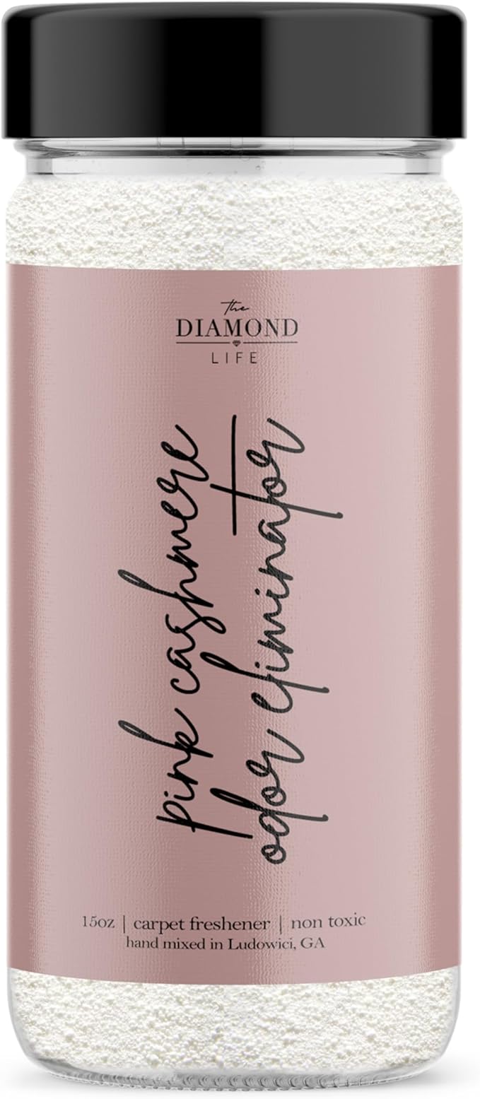 Home "Pink Cashmere" Carpet Deodorizer Powder For Vaccuuming Upholstery, Pet Urine, Dog Bed/Cat Litter Box– Odor Eliminator, Pet-Friendly Freshening Powder- Apple, Spices, & Vanilla