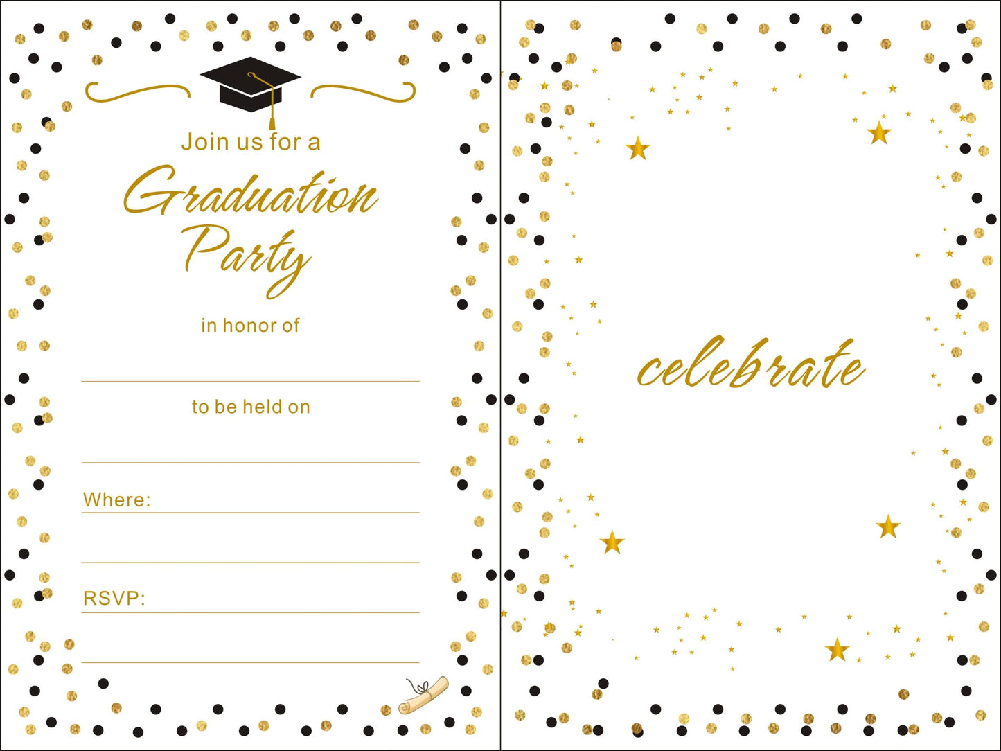 vaujory Graduation Invitation Cards for Graduation Party Graduation Invite - 25 Set