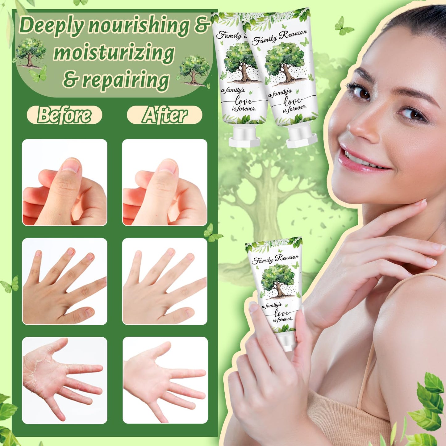 Dansib 20 Sets Family Reunion Favors Hand Lotion Cream Gifts Bulk Family Reunion Game Decorations with Card Organza Bags for Tab