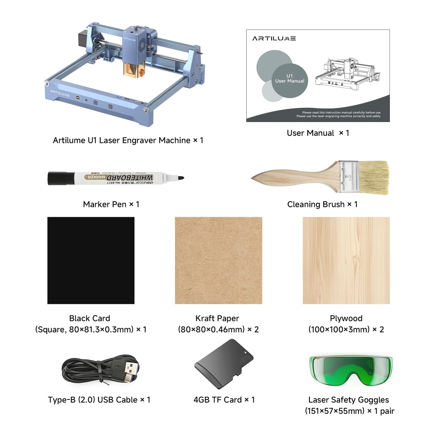 Artilume U1 Laser Engraver 3000mW, Laser Engraving Machine, WiFi, 0.01mm Precision, Large Working Area 150 * 200mm for Wood Leather Acrylic and More, Best for Beginners Small Business