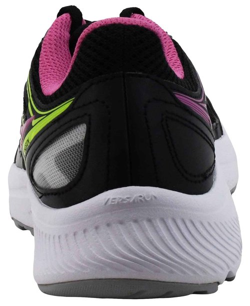 Saucony Women's Cohesion 14 Road Running Shoe, Black/Pink/Yellow, 10
