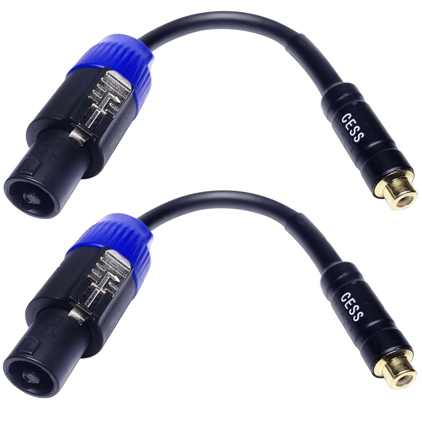 CESS-012 RCA Female Jack to Speakon Male Plug Adapter Cable Subwoofer Signal Conversion Cable 2 Pack-New