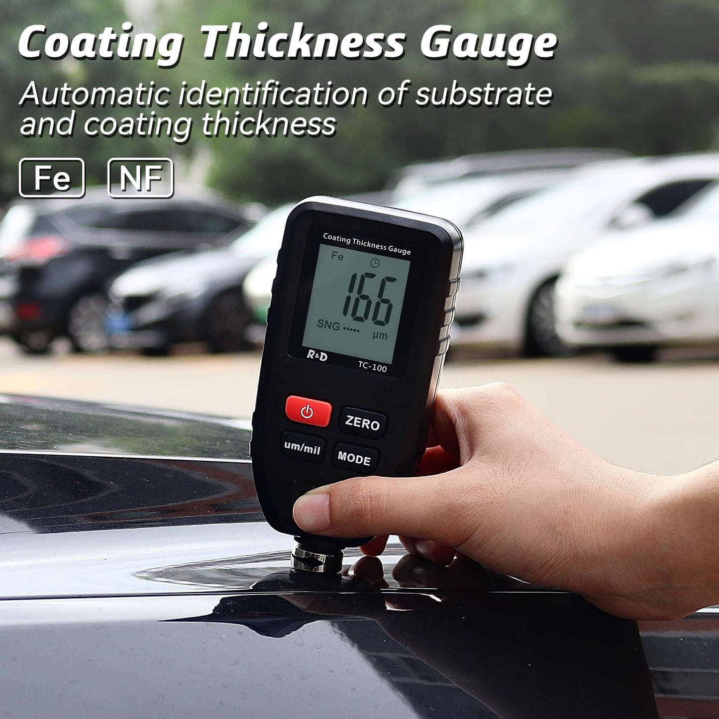 Car Coating Thickness Meter for Used Car Buyers, Paint Mil Thickness Meter Gauge Check The Car’s Original Coating Auto Car Paint Meter (Black)