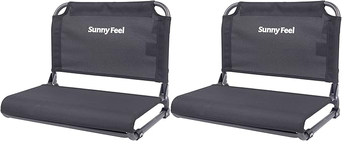 SUNNYFEEL Oversized Stadium Seat for Bleachers with Back Support Extra Wide, Bleacher Stadium Seats Chairs with Backs Portable Bleachers Seat with Hook for Sports Events Baseball Soccer Benches