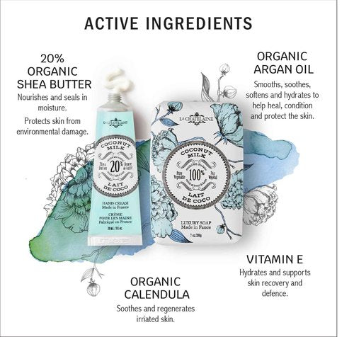 La Chatelaine White Hand Cream Trio and Luxury Soap Trio Gift Sets l Made in France | Plant-Based | Enriched with Organic Shea Butter