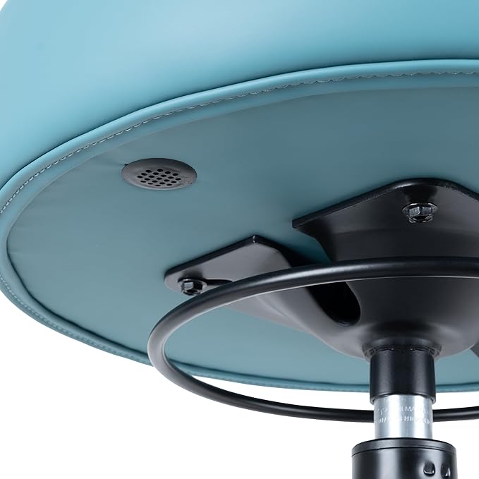 Chair Master 17" Round Vinyl Fabric Stool, Table Height, 360 deg Level Activation, Heavy Duty, Lab, Medical, Garage, Home, Spa, Cleanroom (Self Braking, Aqua)