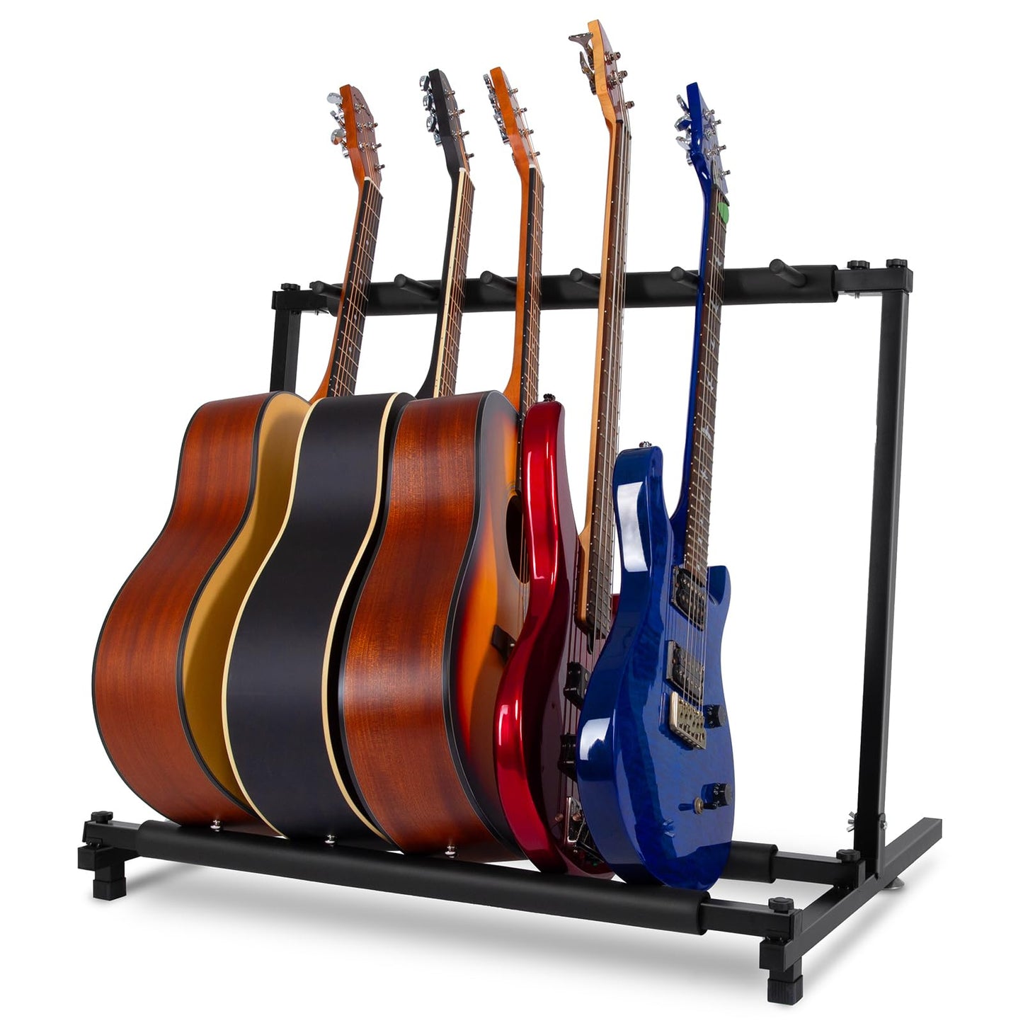 AODSK 5 Multi Guitar Stand Rack with Folding Design,Multiple Guitars Stand,Portable Black Guitar Holder,Black Guitar Display Hol